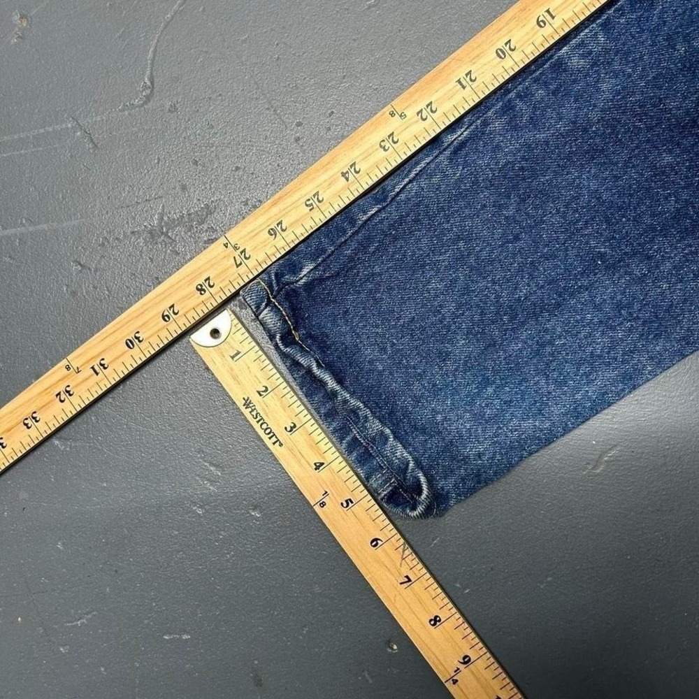 Vintage 90s women's painted surfer graphic straight leg tapered denim jeans - Picture 5 of 5